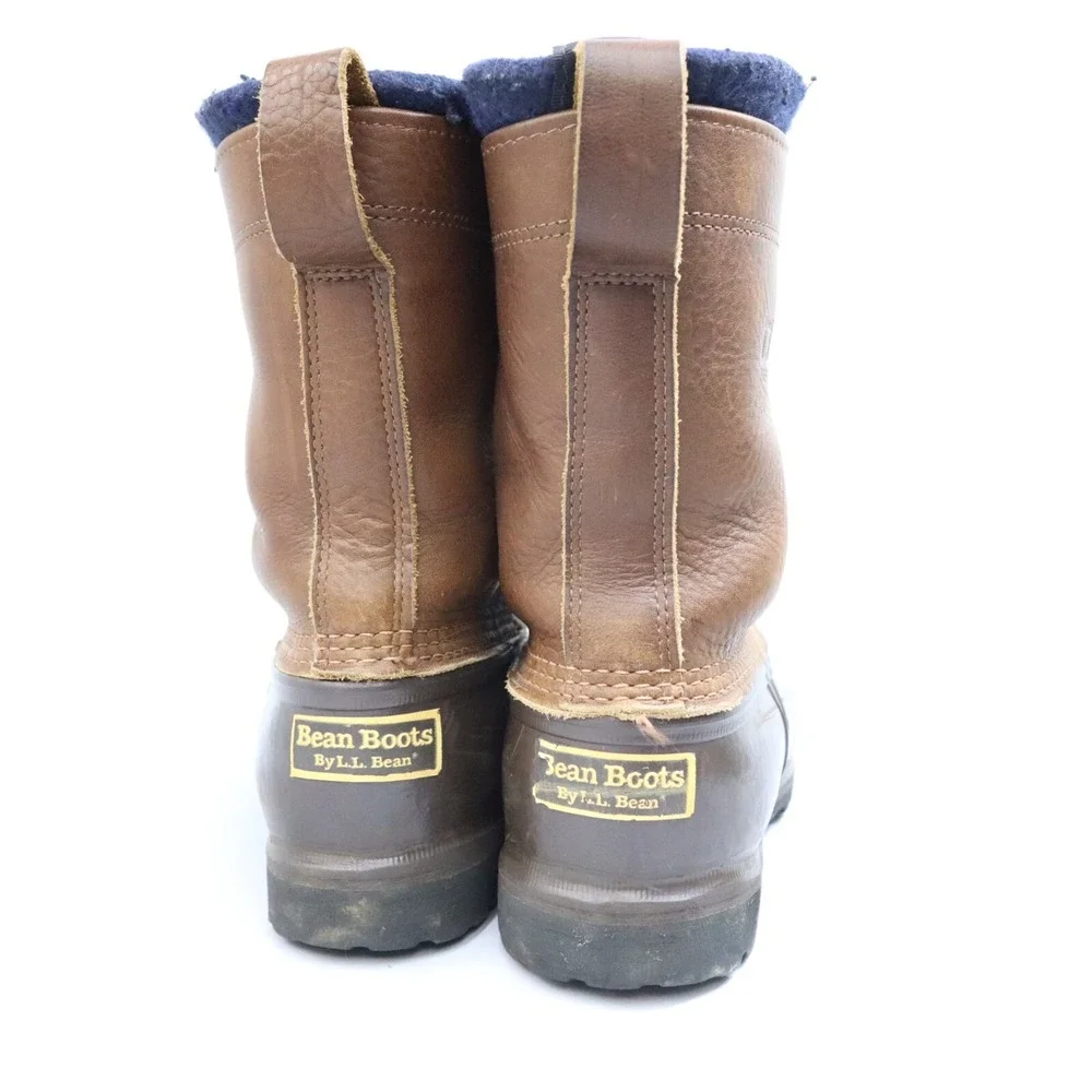 Vintage LL Bean Men's‎ Brown Leather Waterproof Insulated Duck Boots Size 8